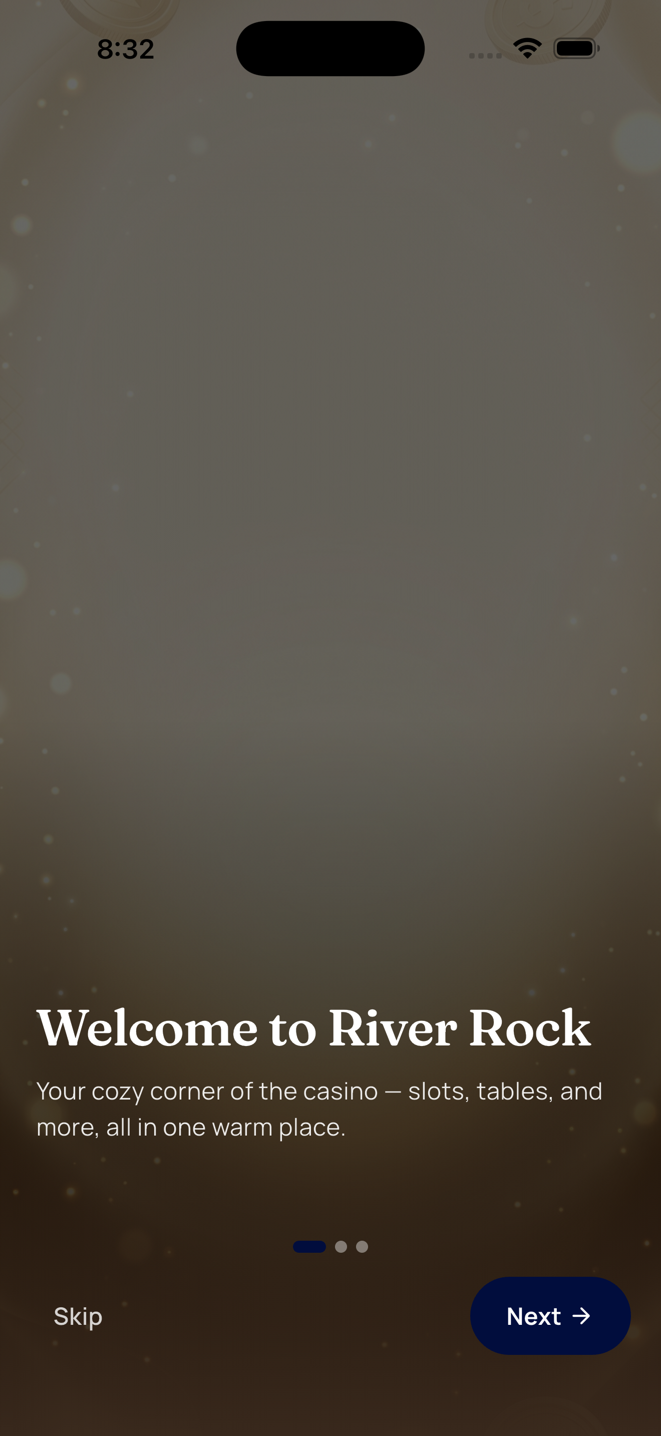 Welcome screen
